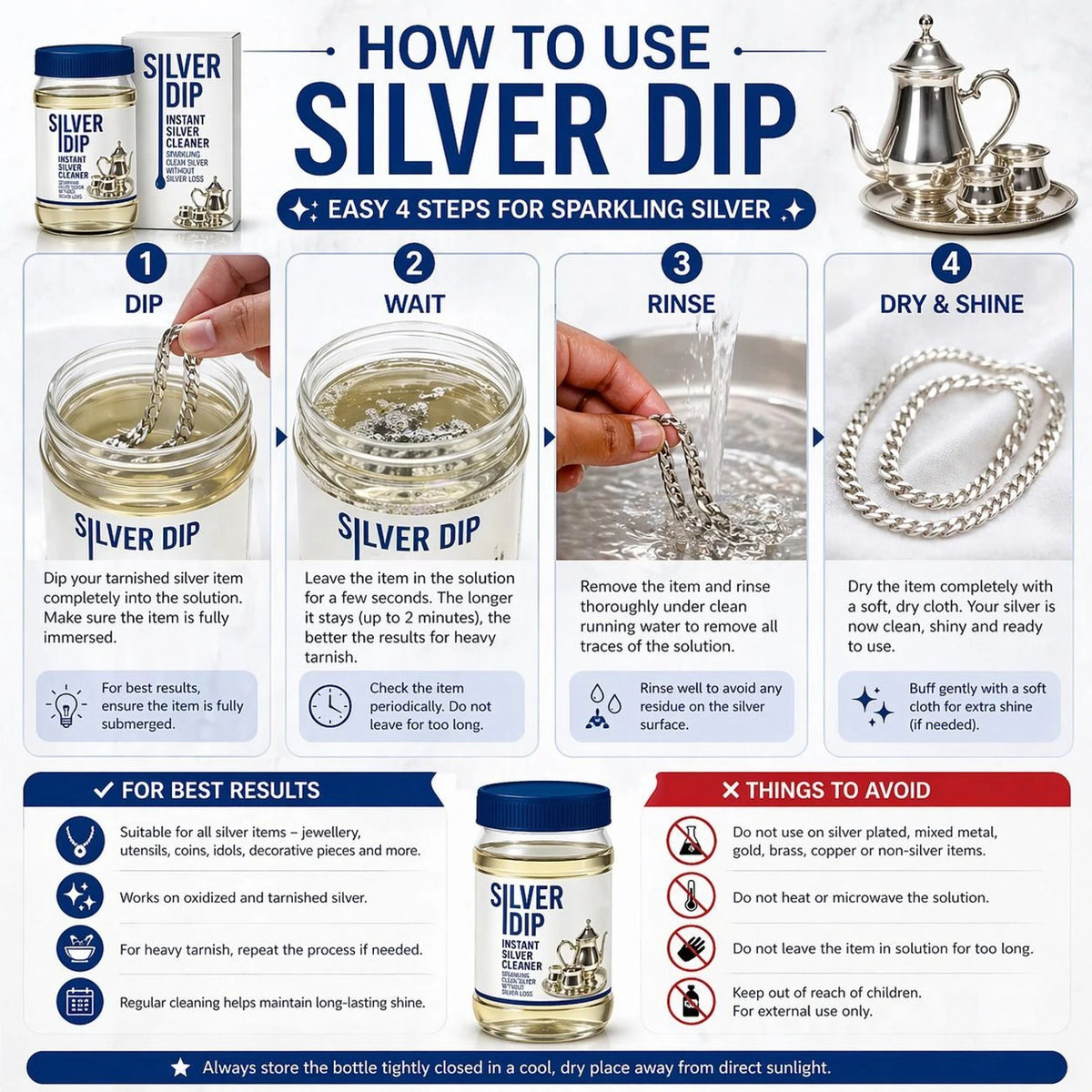 Silver Dip Instant Silver Cleaner For Home & Kitchen Use (Pack Of 2)