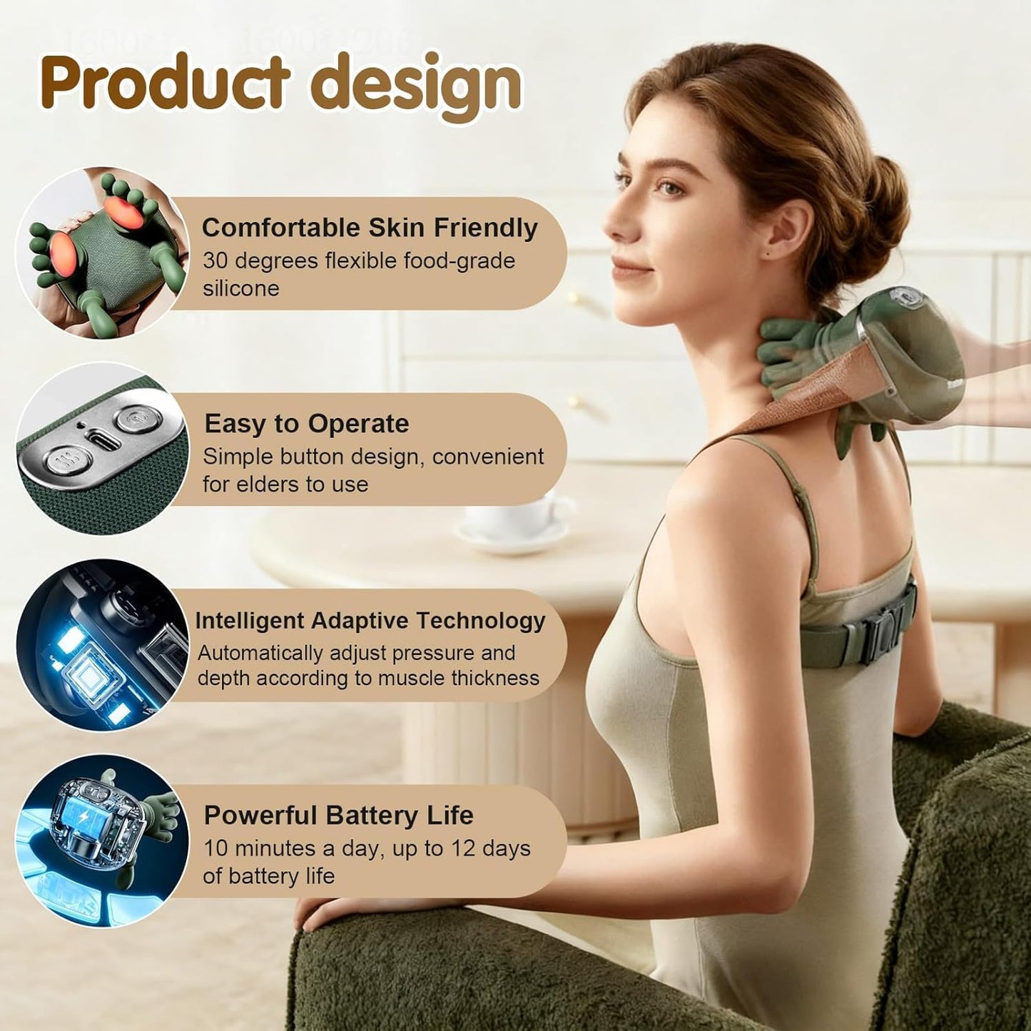 Relaxa™ Electric Hand Shape Neck & Shoulder Massager