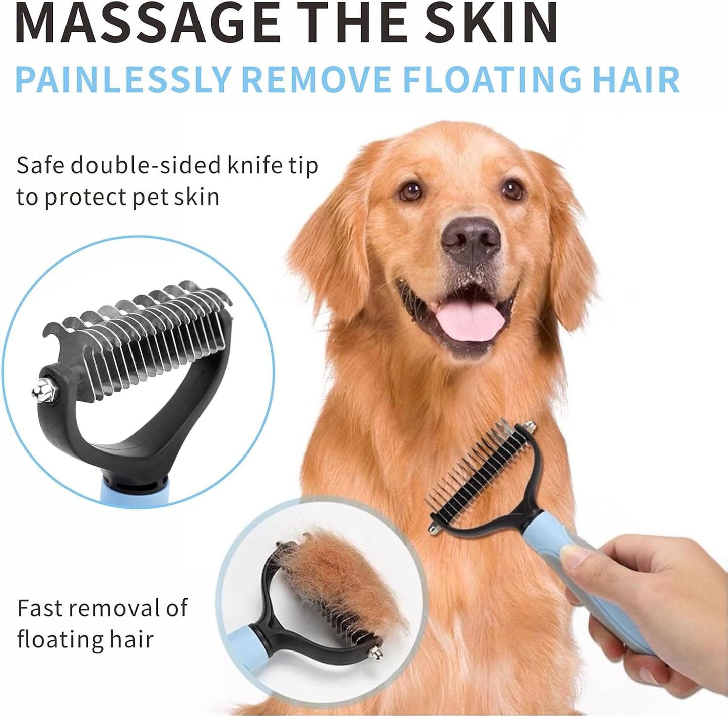 Pet Grooming Brush for Dogs & Cats