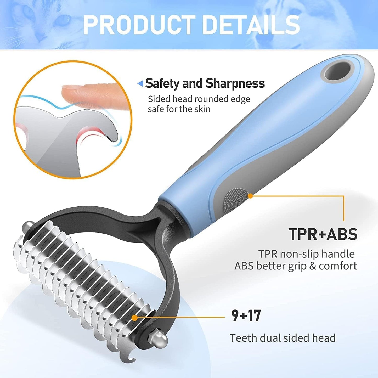 Pet Grooming Brush for Dogs & Cats