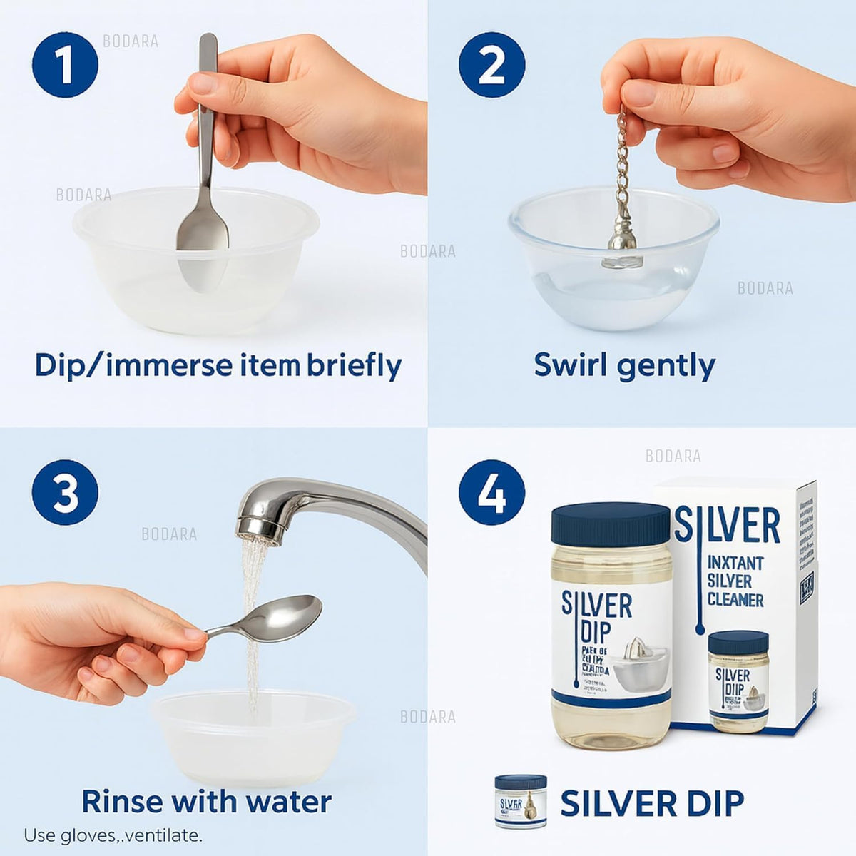 Silver Dip Instant Silver Cleaner For Home & Kitchen Use (Pack Of 2)