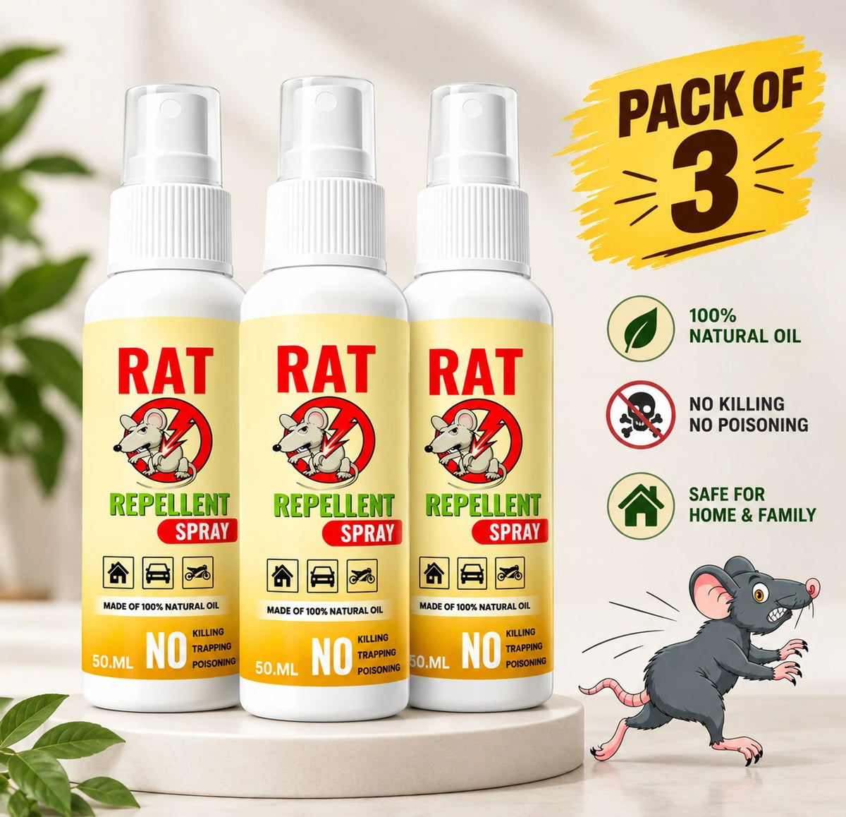 Rat Repellent Spray (Pack of 3)