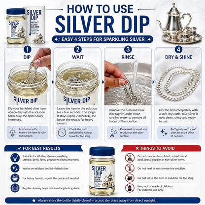 Silver Dip Instant Silver Cleaner For Home & Kitchen Use (Pack Of 2)