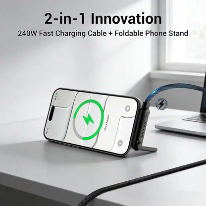 GripStand™ Charge Cable & Phone Stand - Gaming, Work & Travel