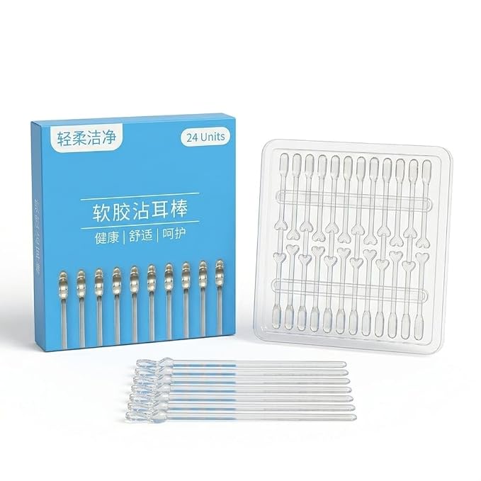 Reusable Silicone Ear Wax Remover Sticks (24Pcs)