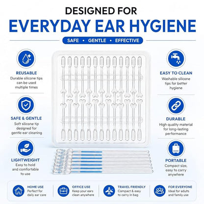 Reusable Silicone Ear Wax Remover Sticks (24Pcs)