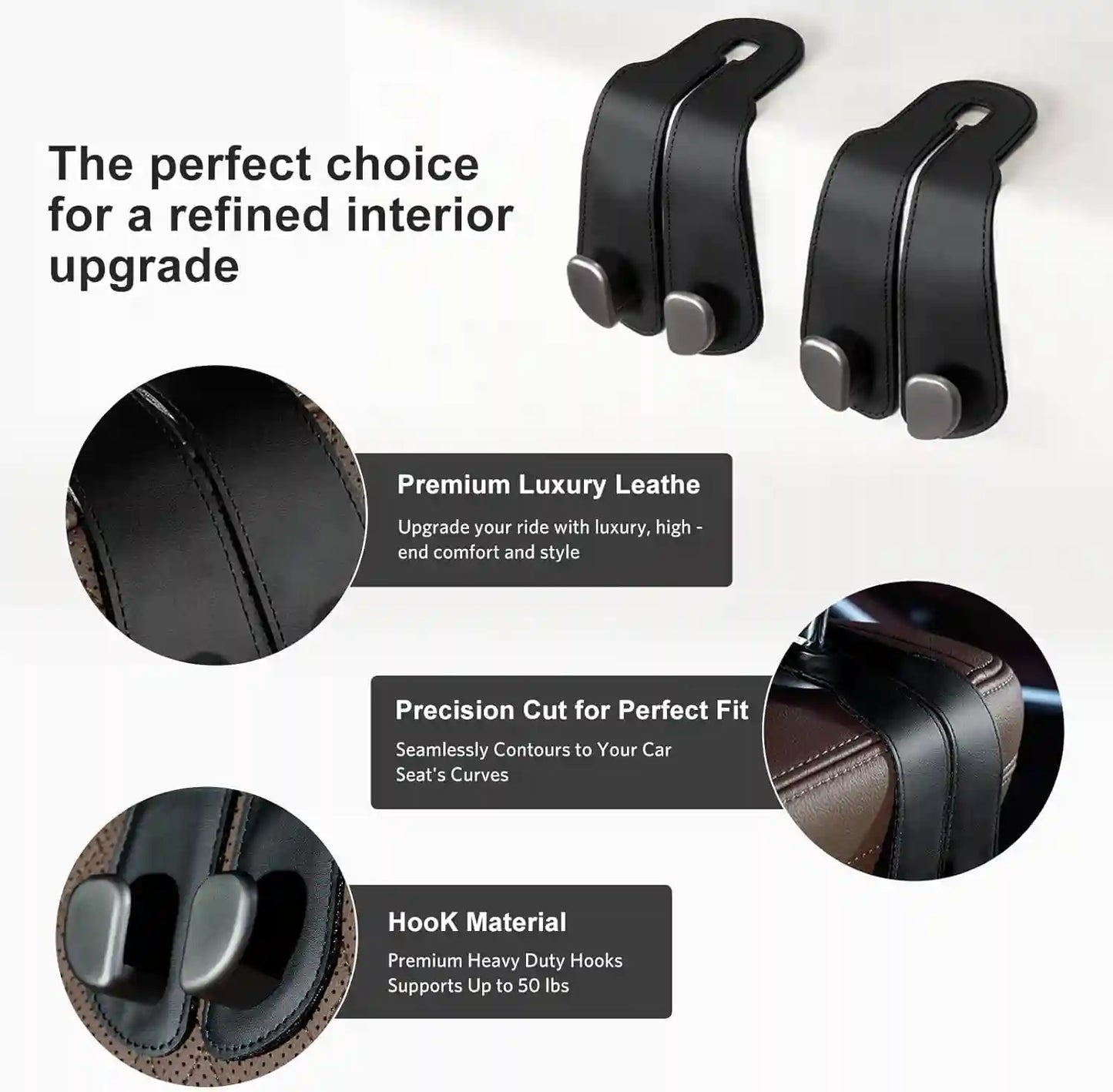Car Hooks for Headrest (Pack of 2)