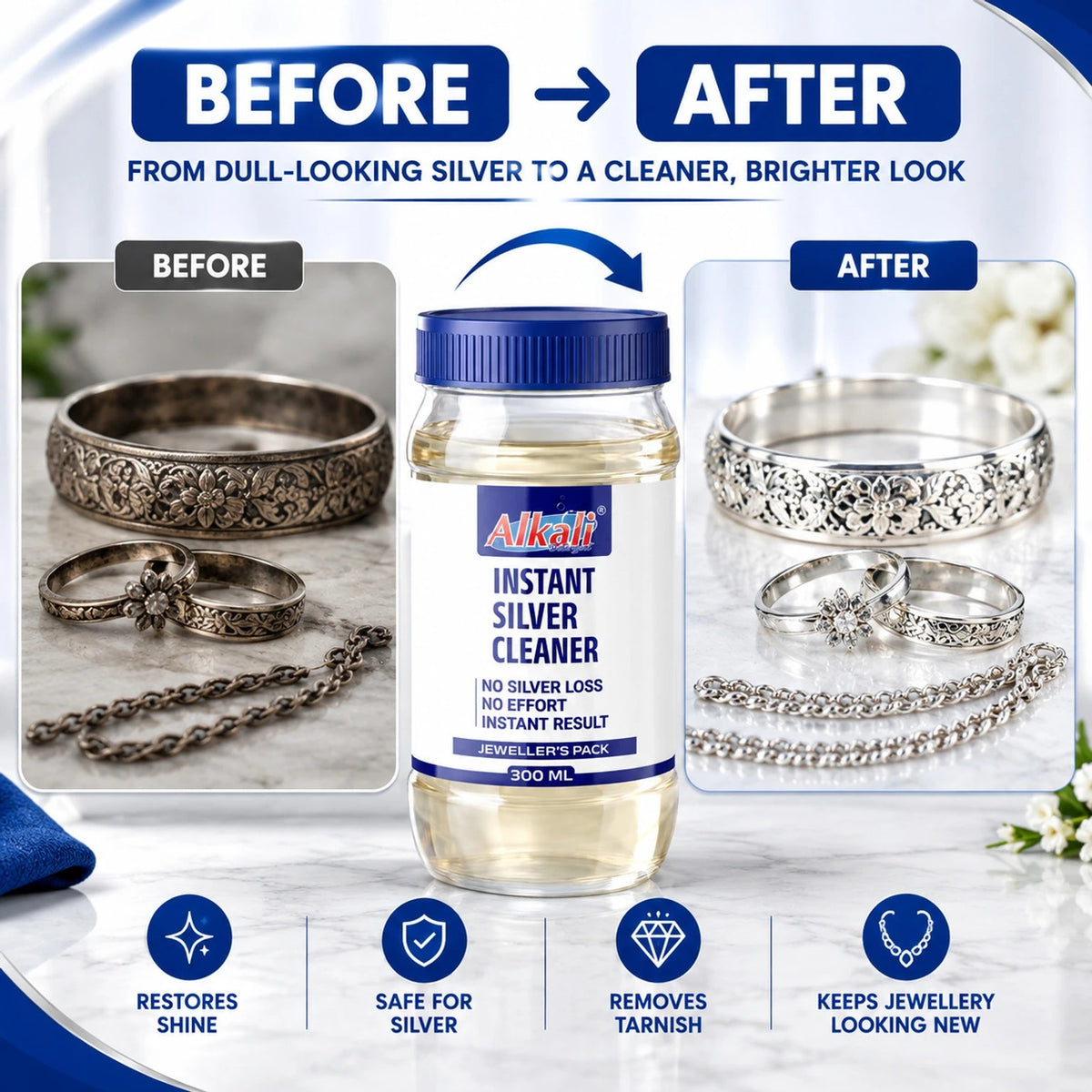 Silver Dip Instant Silver Cleaner For Home & Kitchen Use (Pack Of 2)