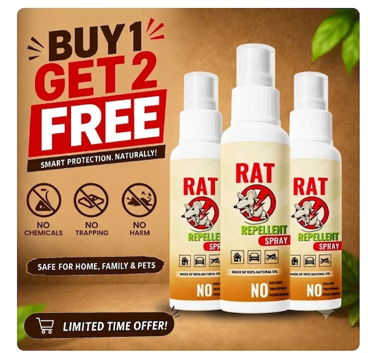 Rat Repellent Spray (Pack of 3)