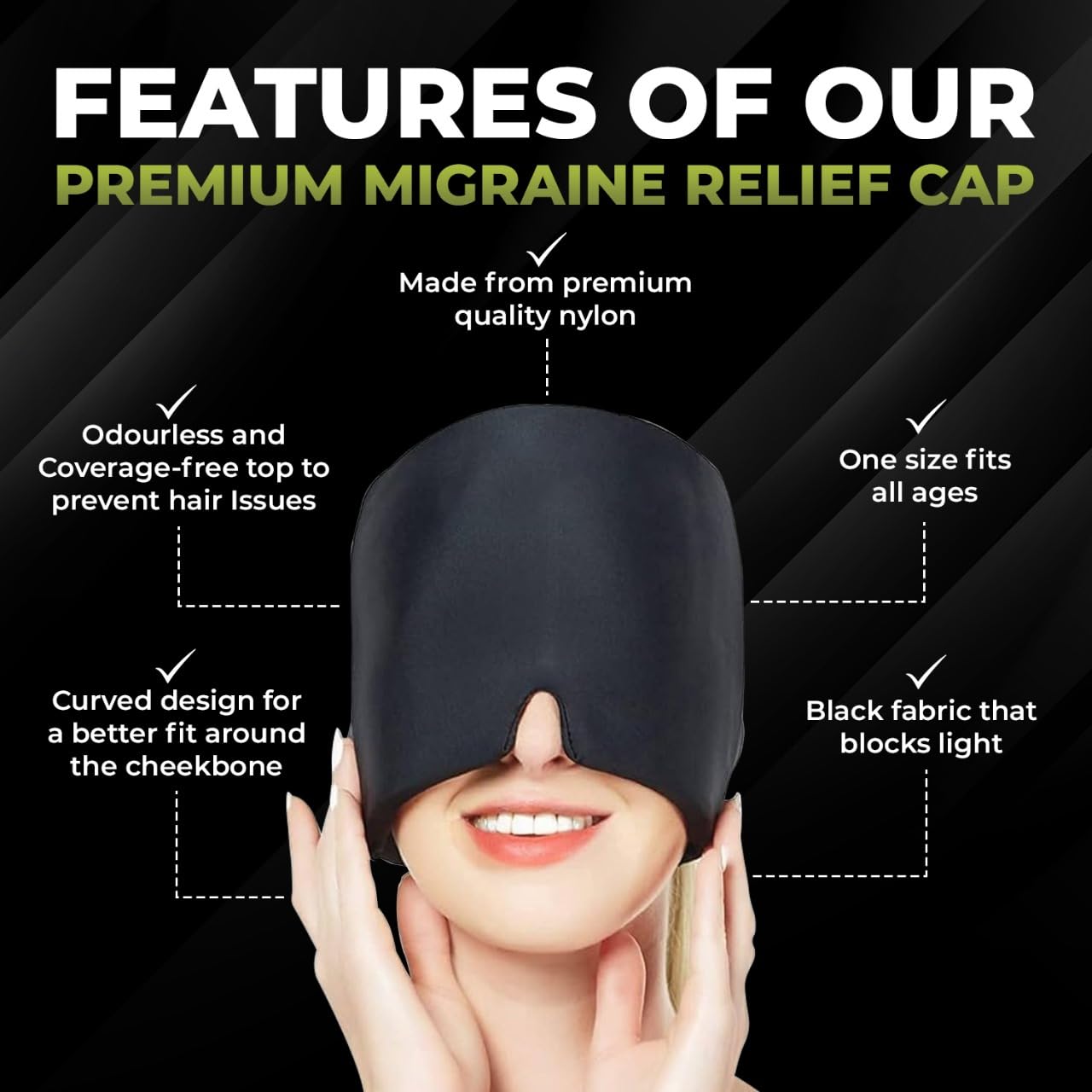 Migraine Relief Cap™ - Hot & Cold Gel Therapy for Instant Headache & Sinus Relief