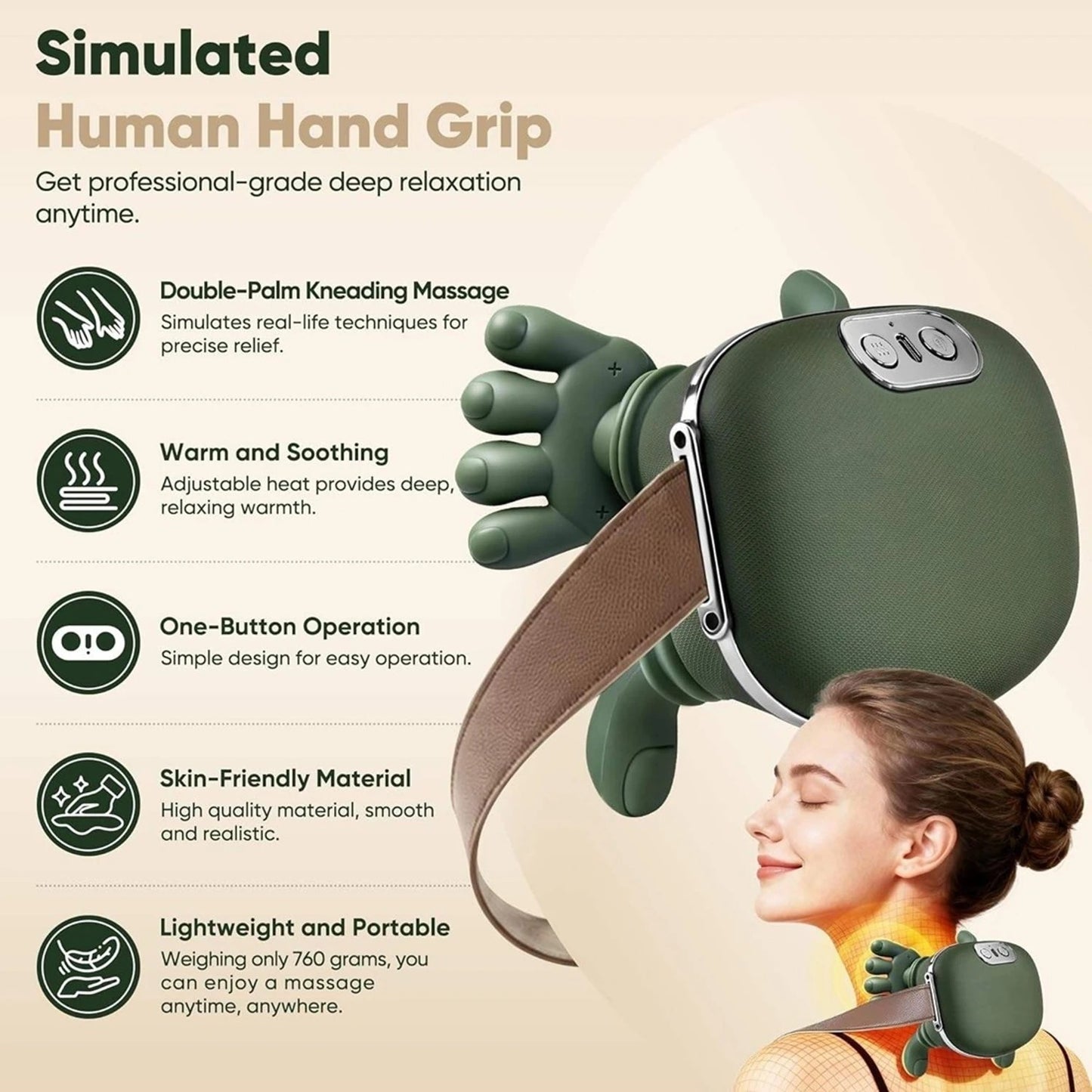Relaxa™ Electric Hand Shape Neck & Shoulder Massager