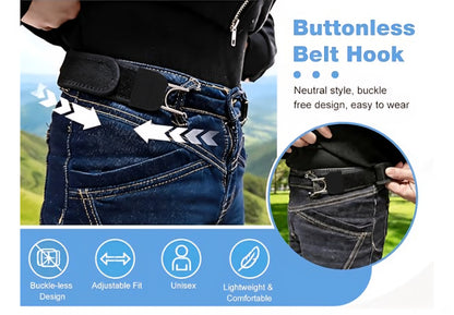 Buckle-Free Elastic Belt No Holes, Auto-Fit Waist (Pack of 2)